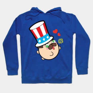 Doopy the Pug Puppy- Independence Day Hoodie